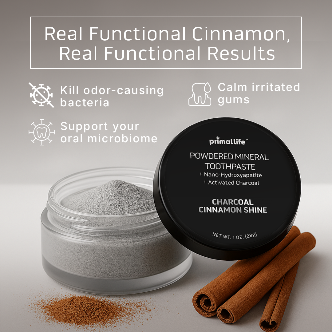Charcoal Cinnamon Shine Powdered Mineral Toothpaste