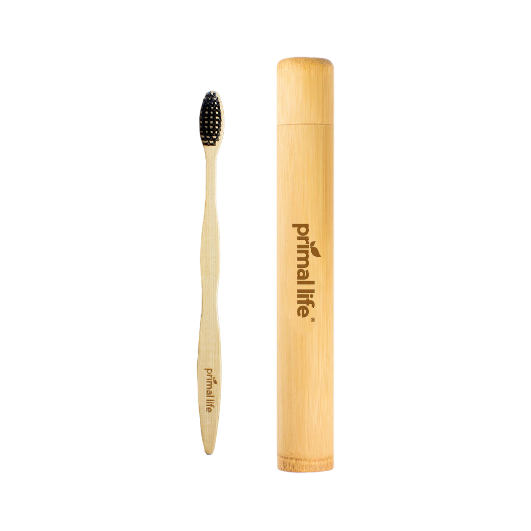 Bamboo Toothbrush with Travel Case