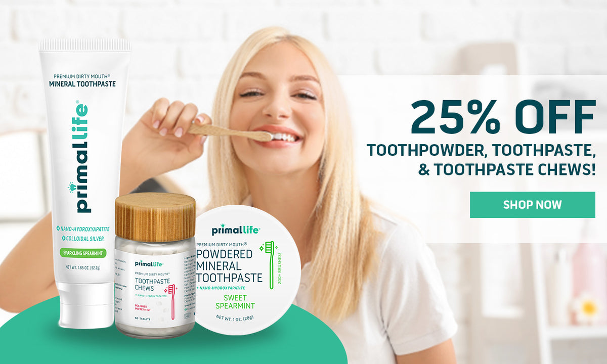 Primal Tooth Powder Organic Paleo Keto Dental Care Toothpowder Teeth Whitening Natural ...