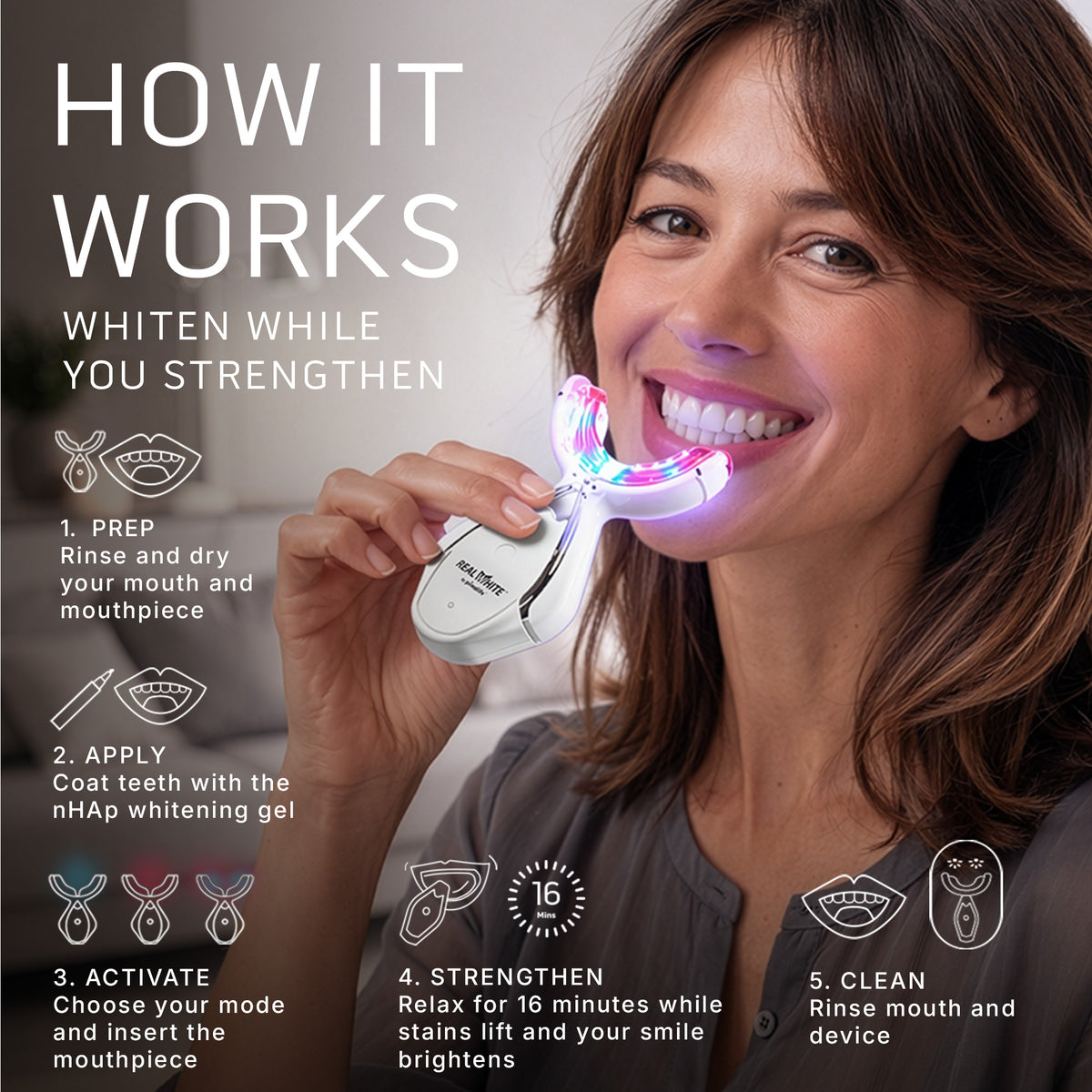 V5 Real White LED Teeth Whitening System